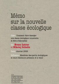 Mémo sur la nouvelle classe écologique 