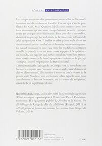 Après la finitude. Essai sur la nécessité de la contingence