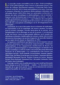 Vérité scientifique et vérité philosophique dans l'oeuvre d'Alexandre Koyré