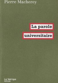 La parole universitaire