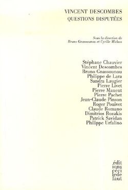 Vincent Descombes : Questions disputées