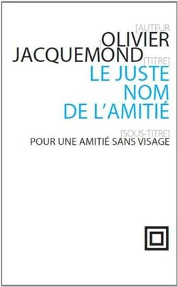 Le juste nom de l'amitié : Pour une amitié sans visage