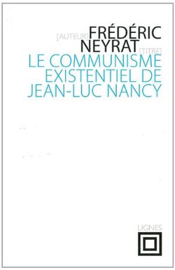 Le Communisme existentiel de Jean-Luc Nancy