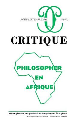 Critique, N° 771-772, Août-Sep : Philosopher en Afrique